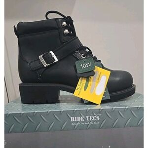 RideTecs Mens Zipper Lace Motorcycle Riding Boots Sz 10W